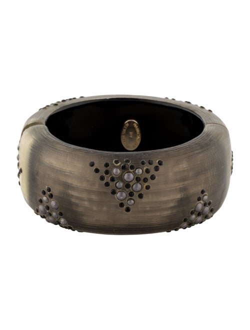 Alexis Bittar Lucite, Faux Pearl & Crystal Hinge Bracelet