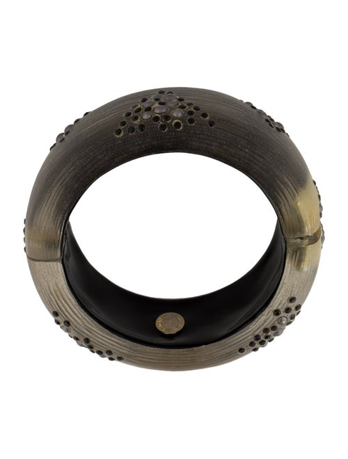 Alexis Bittar Lucite, Faux Pearl & Crystal Hinge Bracelet