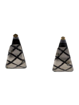 Alexis Bittar Crystal & lucite Flat Hoop Earrings