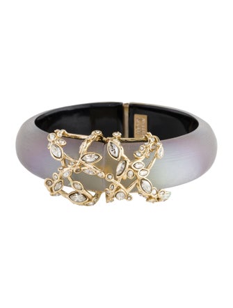 Alexis Bittar Lucite & Crystal Hinge Bangle Bracelet