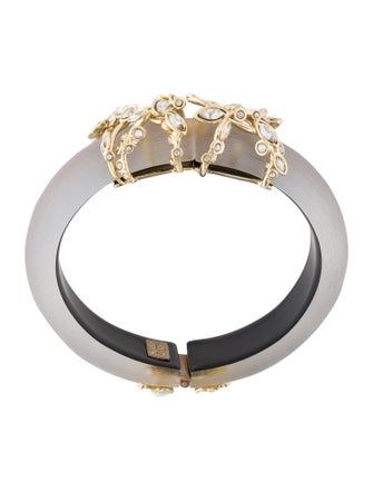 Alexis Bittar Lucite & Crystal Hinge Bangle Bracelet