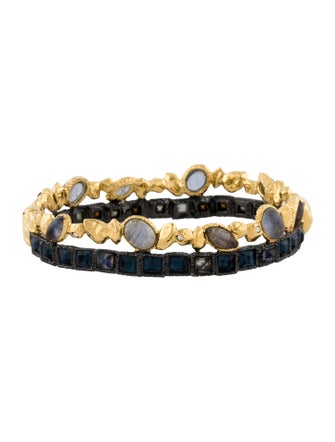 Alexis Bittar Crystal & Multi-Stone Hinged Bangle Bracelet