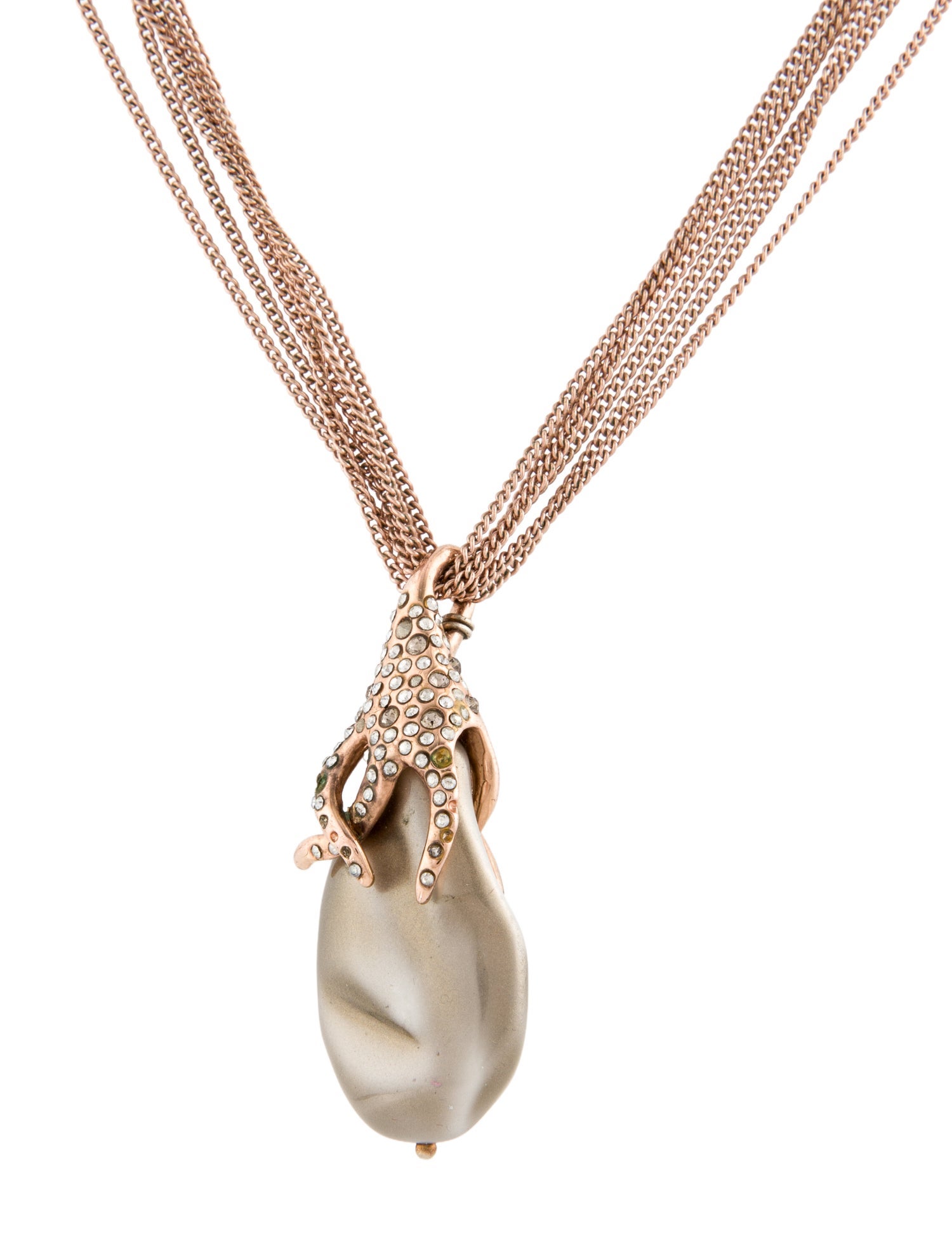 Alexis Bittar Faux Pearl & Crystal Multistrand Pendant Necklace