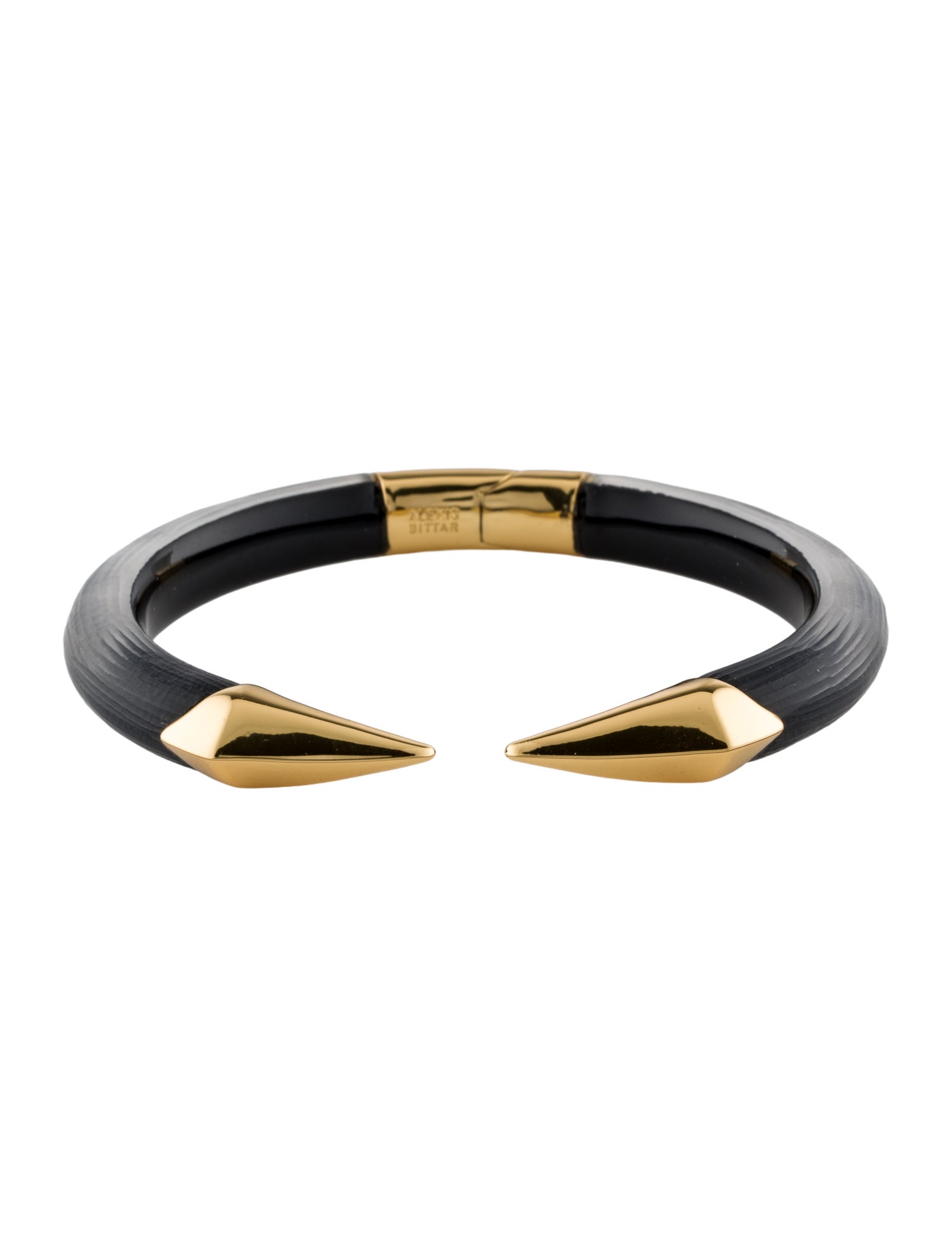 Alexis Bittar Lucite Mirrored Pyramid Brake Hinge Bracelet