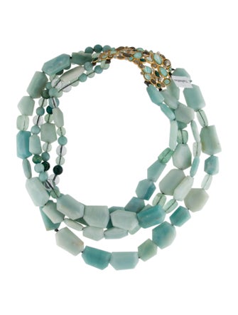 Alexis Bittar Kiwi Cluster Multi-Strand Necklace