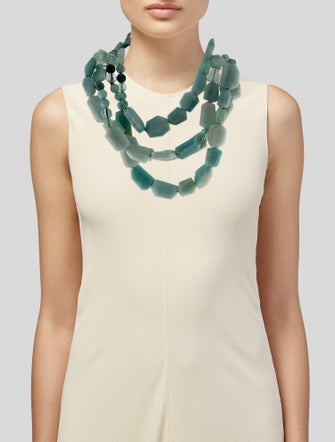 Alexis Bittar Kiwi Cluster Multi-Strand Necklace