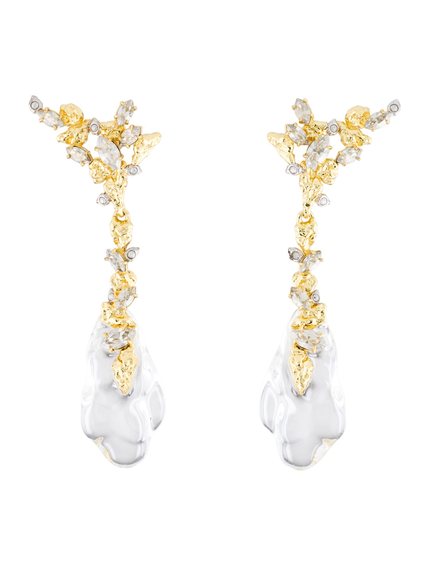 Alexis Bittar Lucite & Crystal Dream Rain Drop Earrings