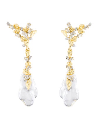 Alexis Bittar Lucite & Crystal Dream Rain Drop Earrings