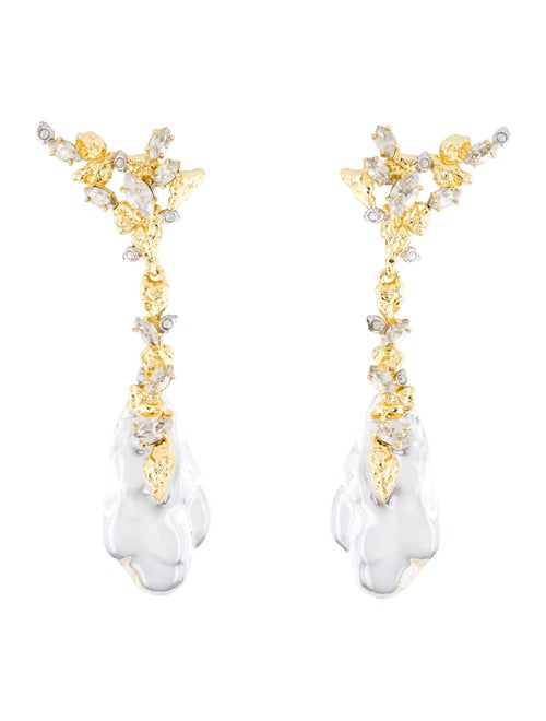Alexis Bittar Lucite & Crystal Dream Rain Drop Earrings