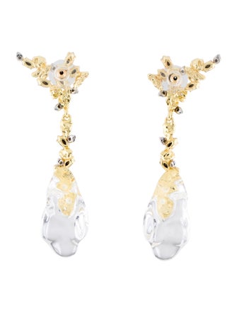 Alexis Bittar Lucite & Crystal Dream Rain Drop Earrings