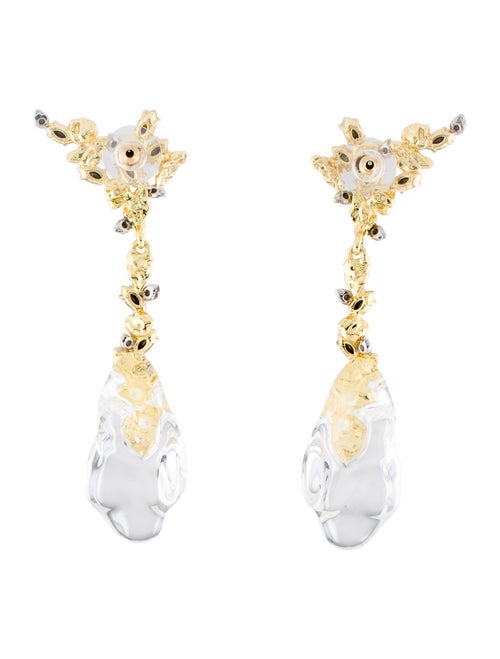 Alexis Bittar Lucite & Crystal Dream Rain Drop Earrings