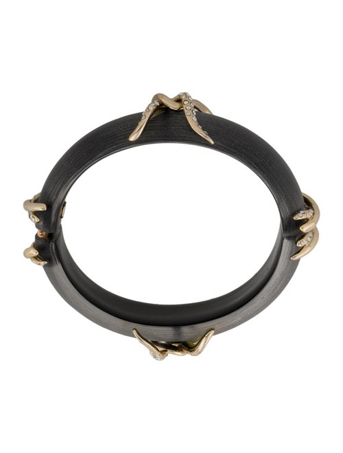 Alexis Bittar Lucite & Crystal Hinged Bangle Bracelet