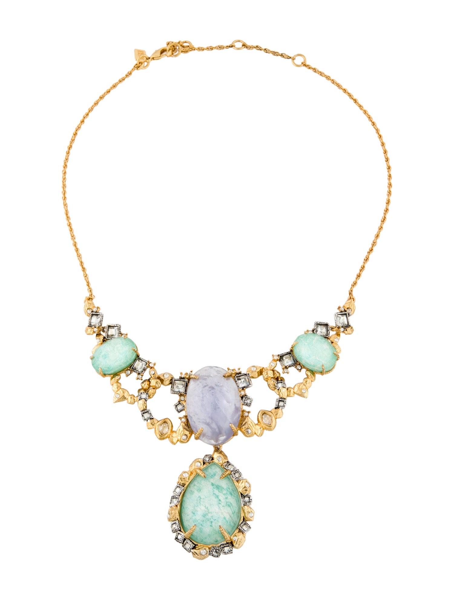 Alexis Bittar Mother Of Pearl & Crystal Collar Necklace