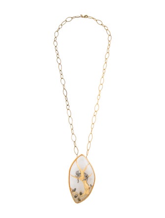 Alexis Bittar Lucite & Crystal Siyabona Panther Reliquary Pendant Necklace