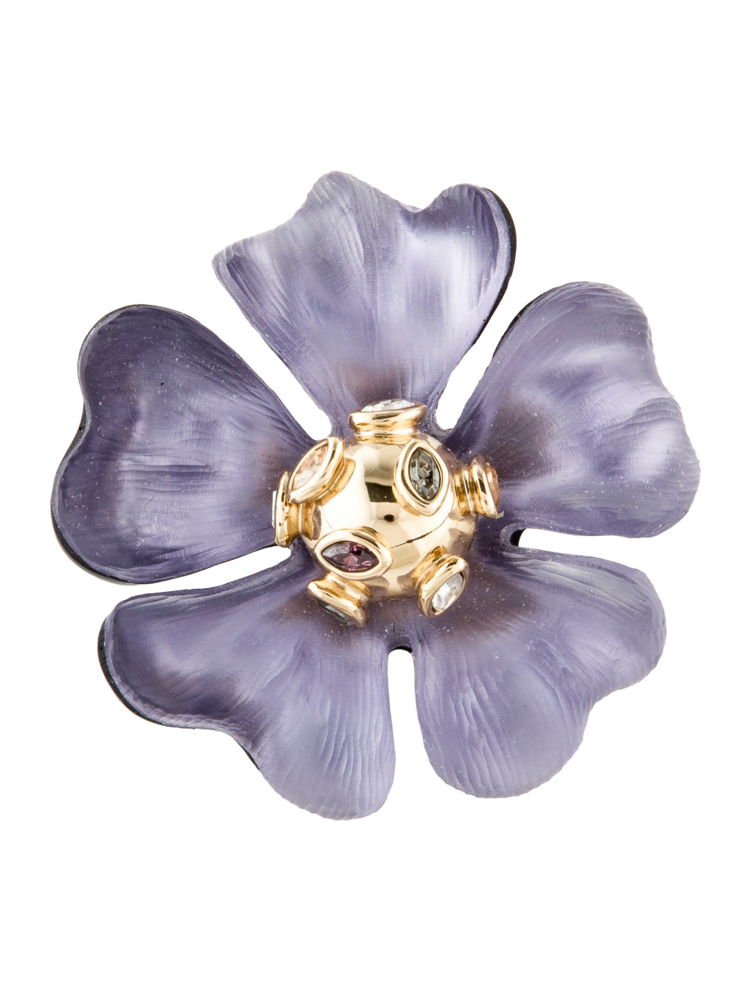 Alexis Bittar Lucite Sputnik Flower Brooch Pin