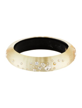 Alexis Bittar Crystal Encrusted Lucite Hinged Bangle