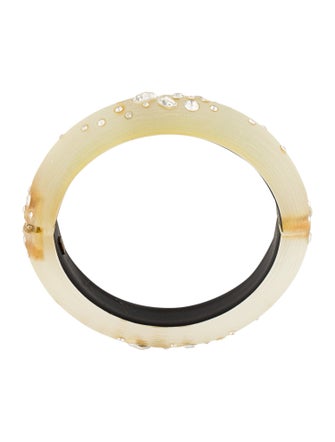 Alexis Bittar Crystal Encrusted Lucite Hinged Bangle