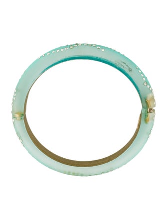 Alexis Bittar Crystal Encrusted Lucite Skinny Hinged Bracelet