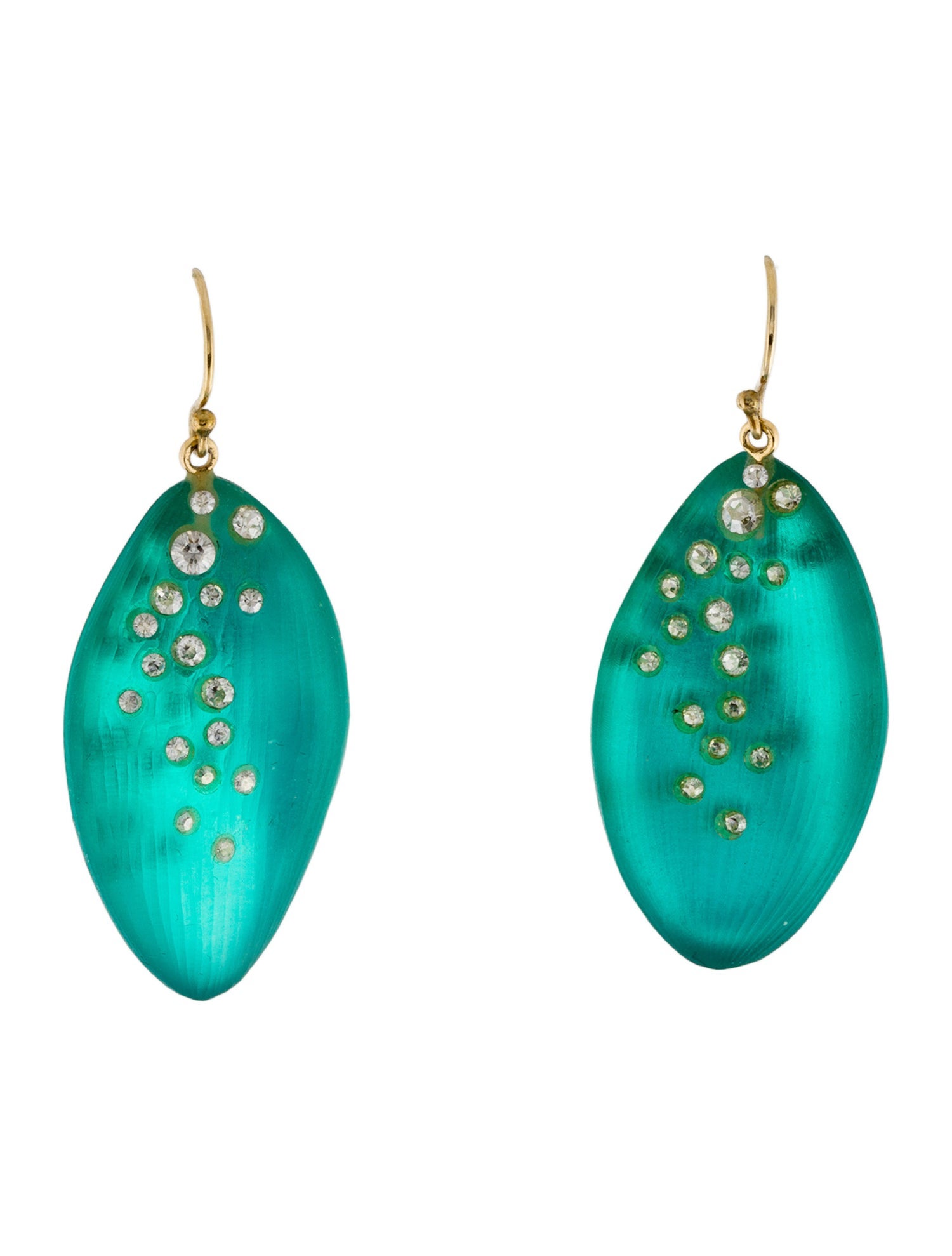 Alexis Bittar Lucite & Crystal Leaf Drop Earrings