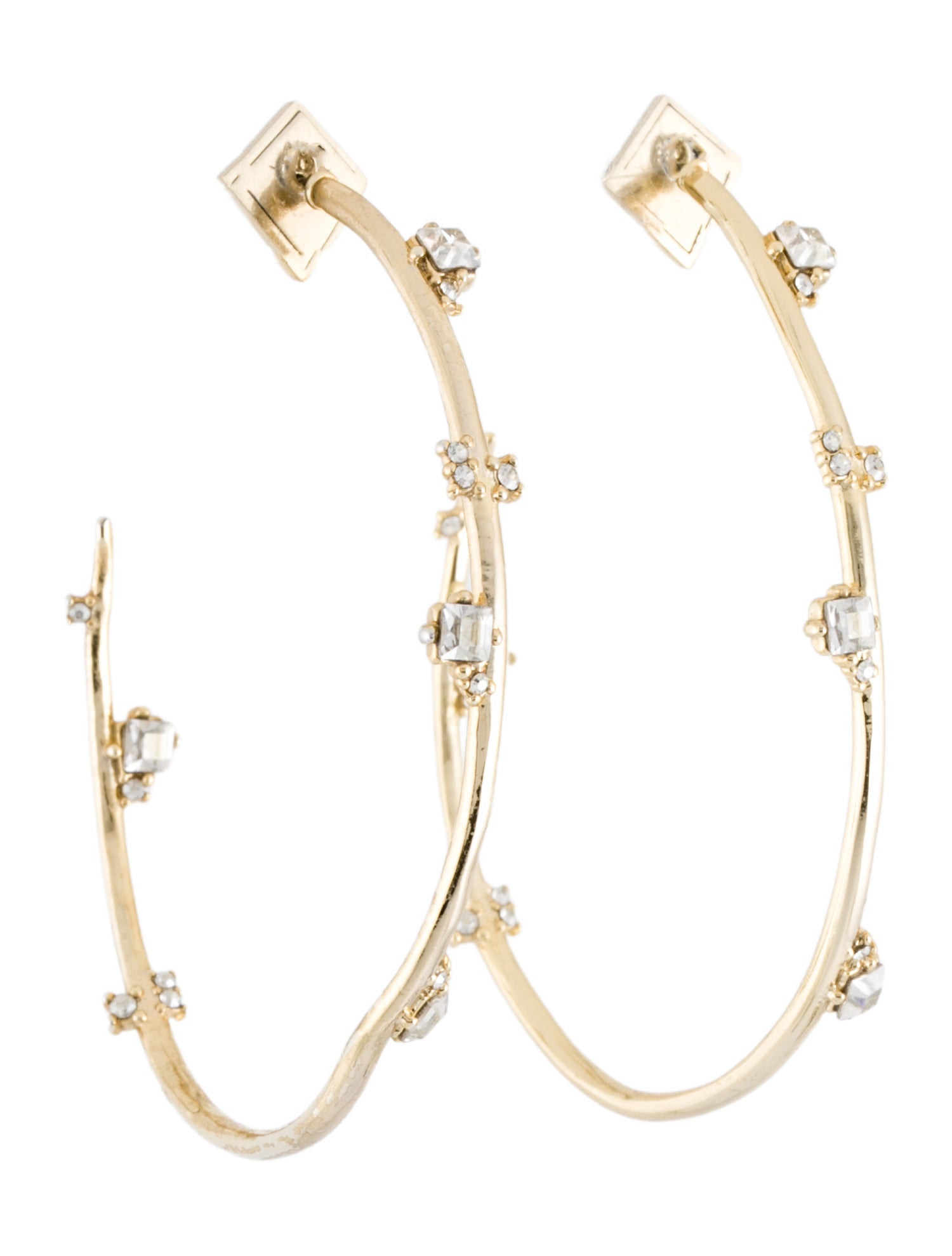 Alexis Bittar Jagged Crystal Studded Hoop Earrings