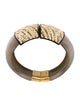 Alexis Bittar Raffia & Lucite Hinged Bangle Bracelet