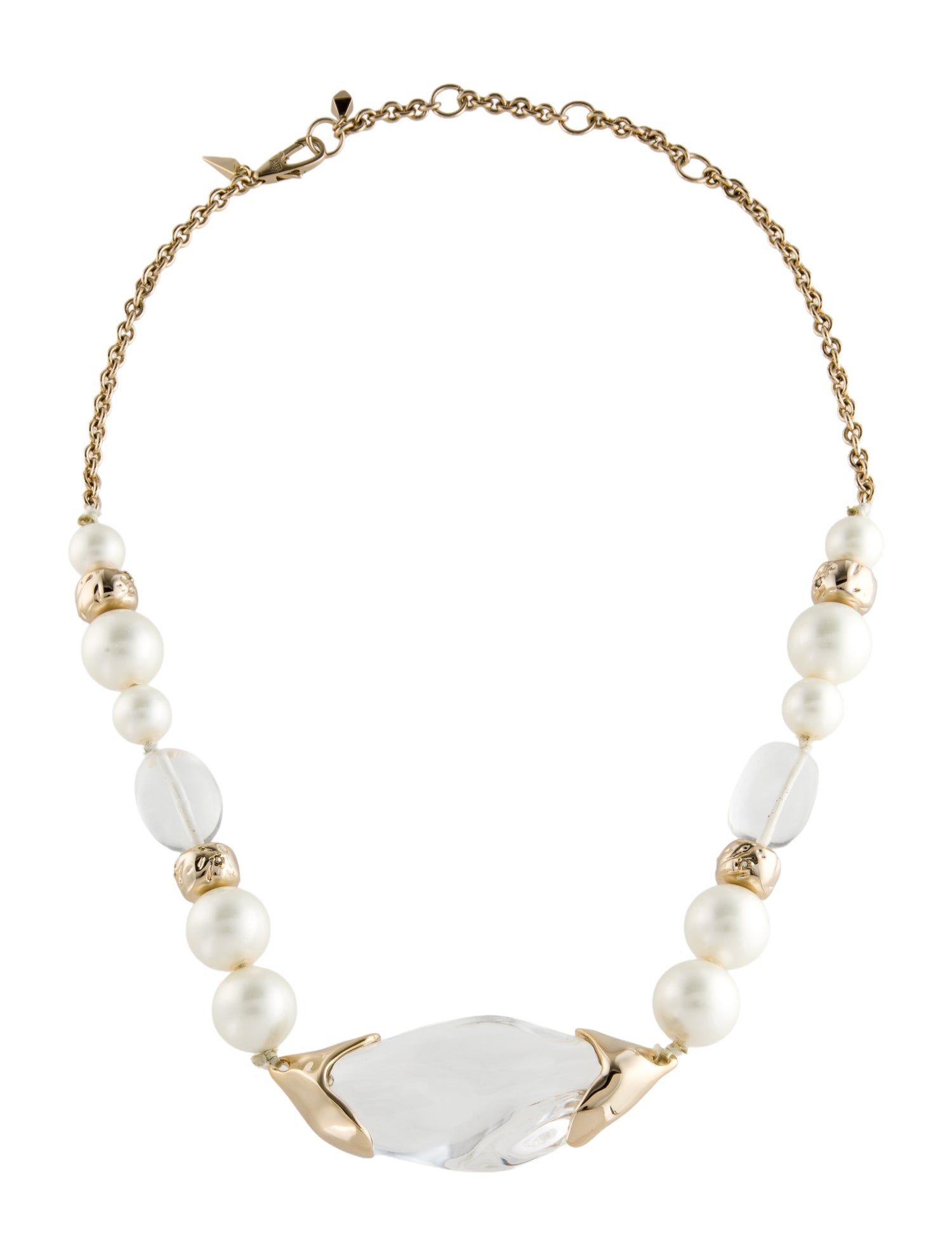 Alexis Bittar Lucite & Faux Pearl Pendant Necklace