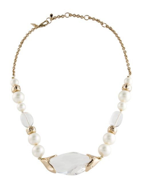 Alexis Bittar Lucite & Faux Pearl Pendant Necklace