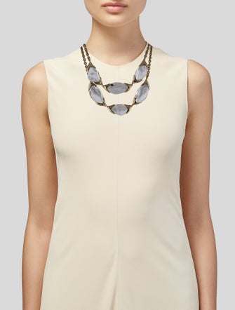 Alexis Bittar Lucite Encased Pebble Double-Strand Necklace