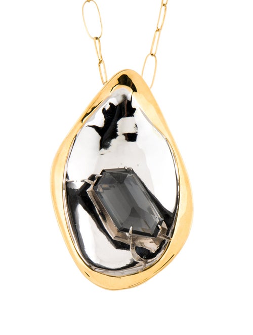 Alexis Bittar Crystal Two-Tone Pendant Necklace