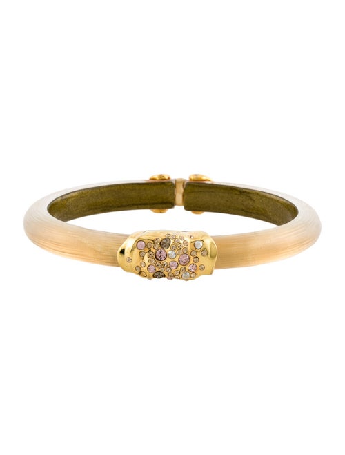 Alexis Bittar Crystal & Lucite Hinge Bangle Bracelet