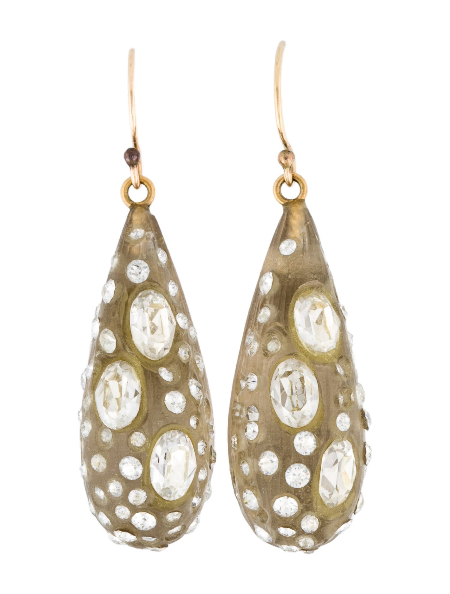 Alexis Bittar Lucite & Crystal Encrusted Dust Dew Drop Earrings