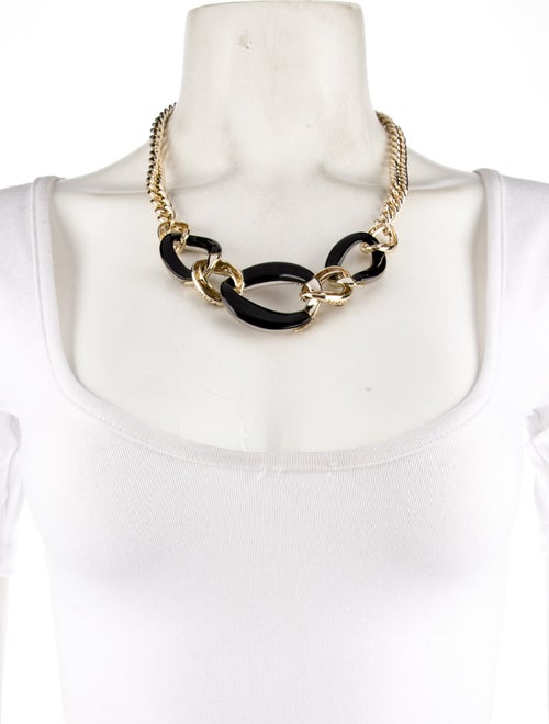Alexis Bittar Lucite & Crystal Link Collar Necklace