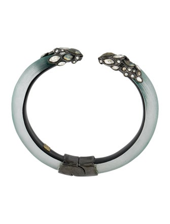 Alexis Bittar Lucite & Crystal Hinged Cuff Bracelet