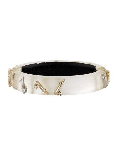Alexis Bittar Crystal & Lucite Hinge Bangle Bracelet