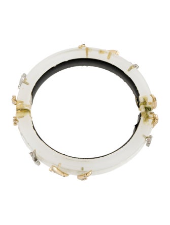 Alexis Bittar Crystal & Lucite Hinge Bangle Bracelet