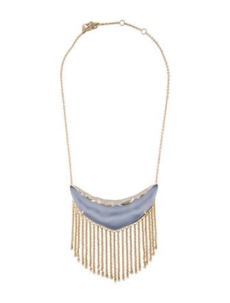 Alexis Bittar Lucite Fringe Crescent Pendant Necklace
