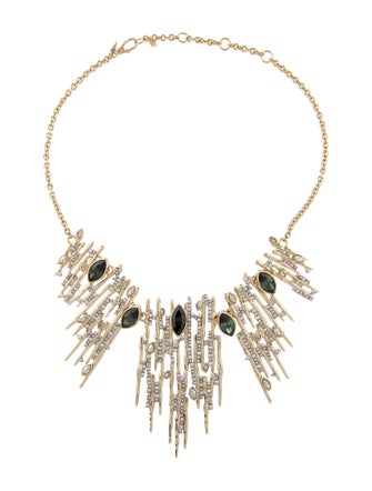 Alexis Bittar Crystal Encrusted Spike Bib Necklace