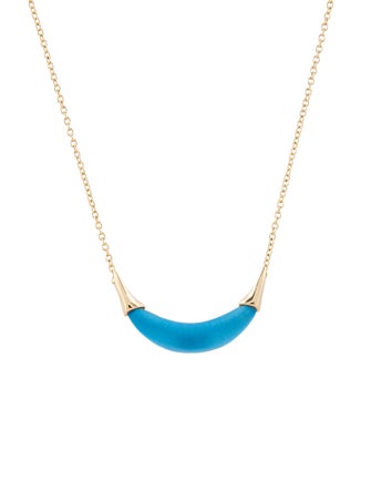 Alexis Bittar Lucite Capped Crescent Pendant Necklace