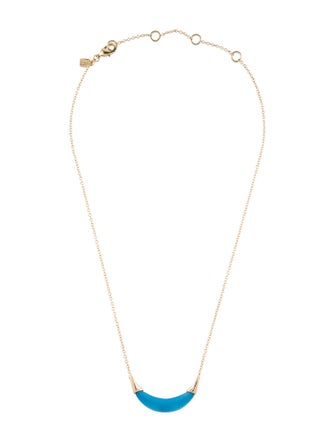 Alexis Bittar Lucite Capped Crescent Pendant Necklace
