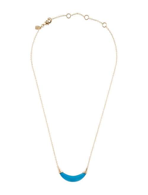 Alexis Bittar Lucite Capped Crescent Pendant Necklace