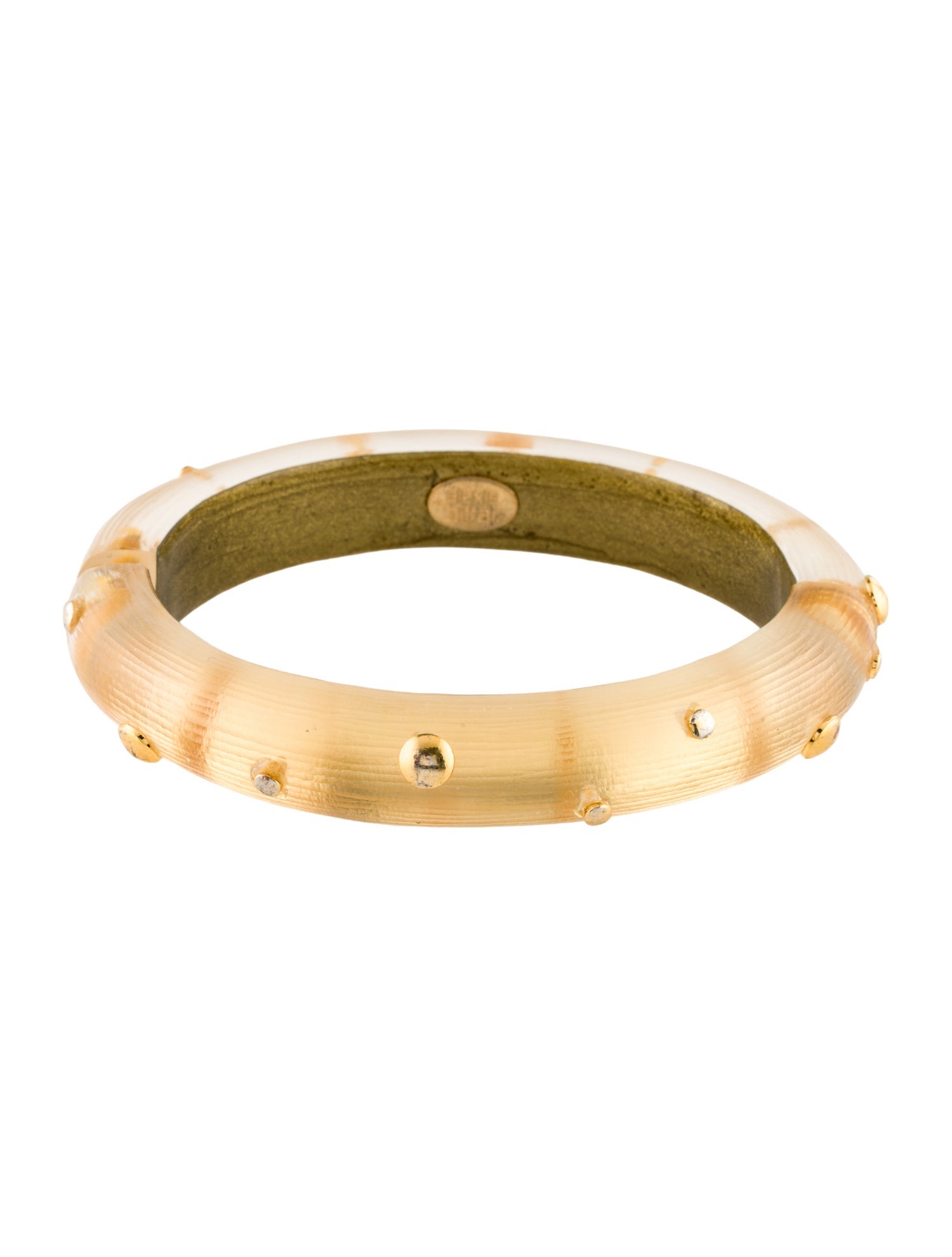 Alexis Bittar Lucite Studded Hinged Bangle Bracelet