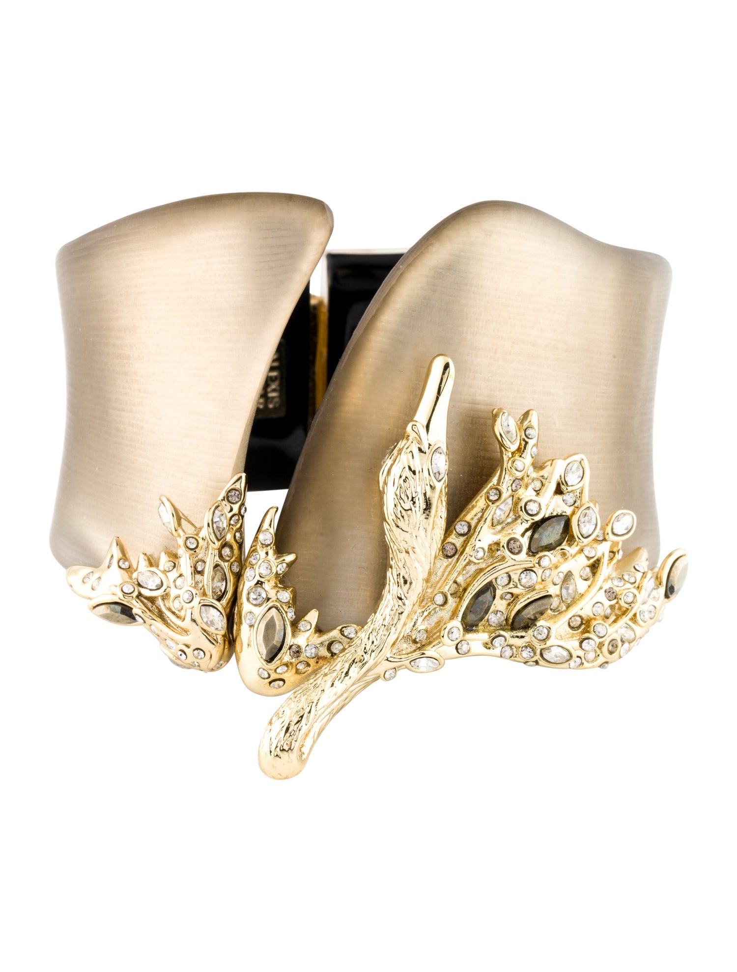 Alexis Bittar Archive Lucite Swan Hinge Bangle Bracelet