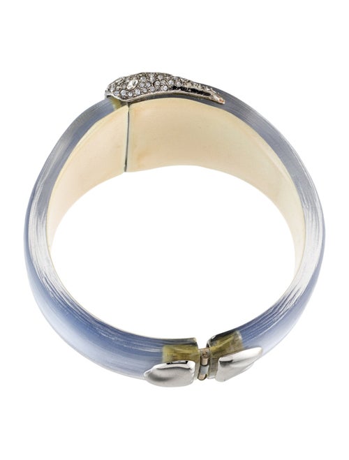 Alexis Bittar Lucite & Crystal Hinged Bangle Bracelet
