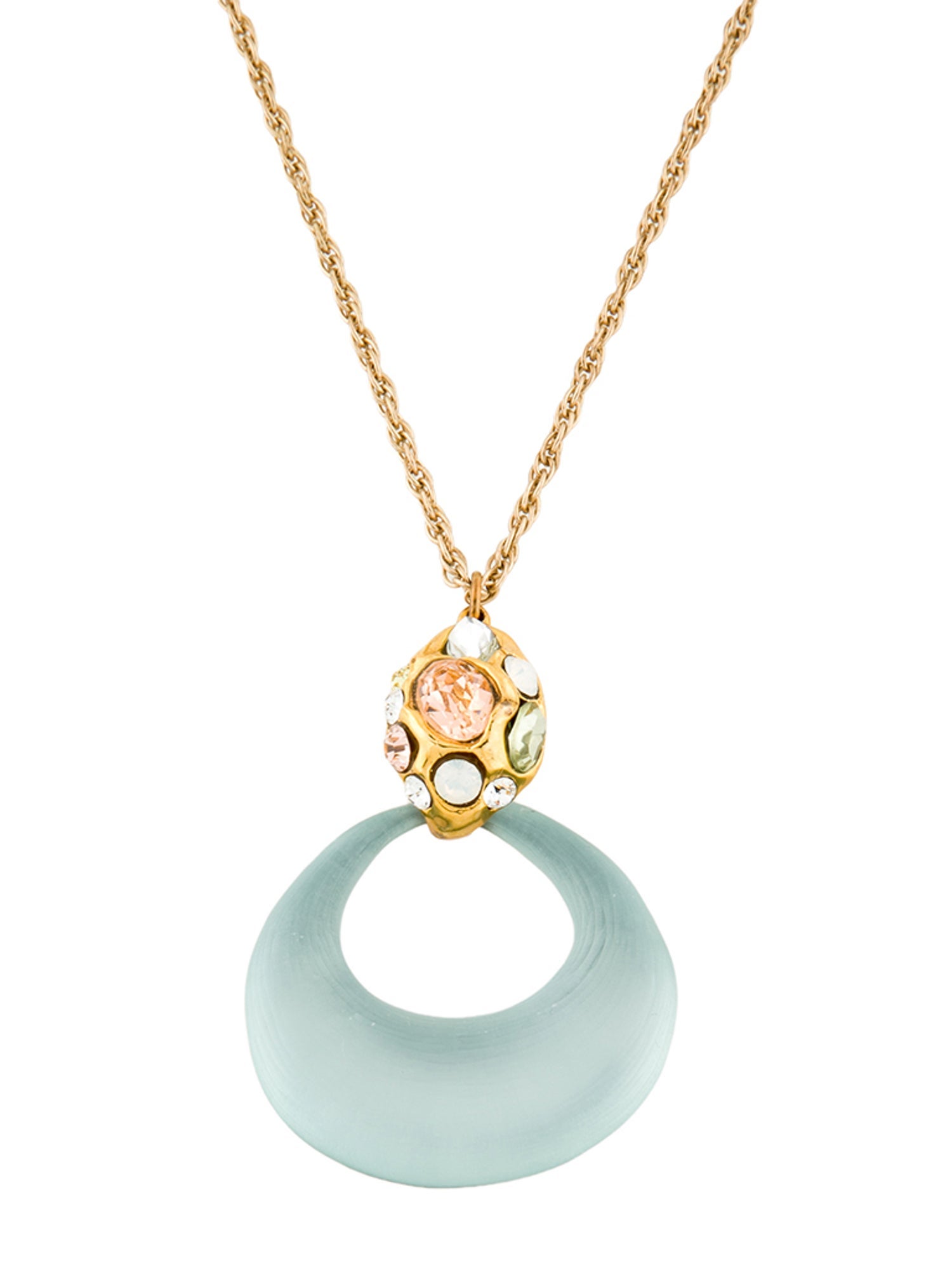 Alexis Bittar Lucite & Crystal Pendant Necklace