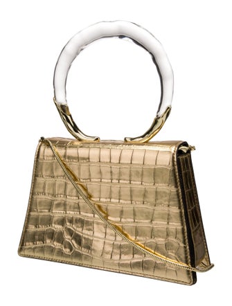 Alexis Bittar Embossed Leather Top Handle Bag