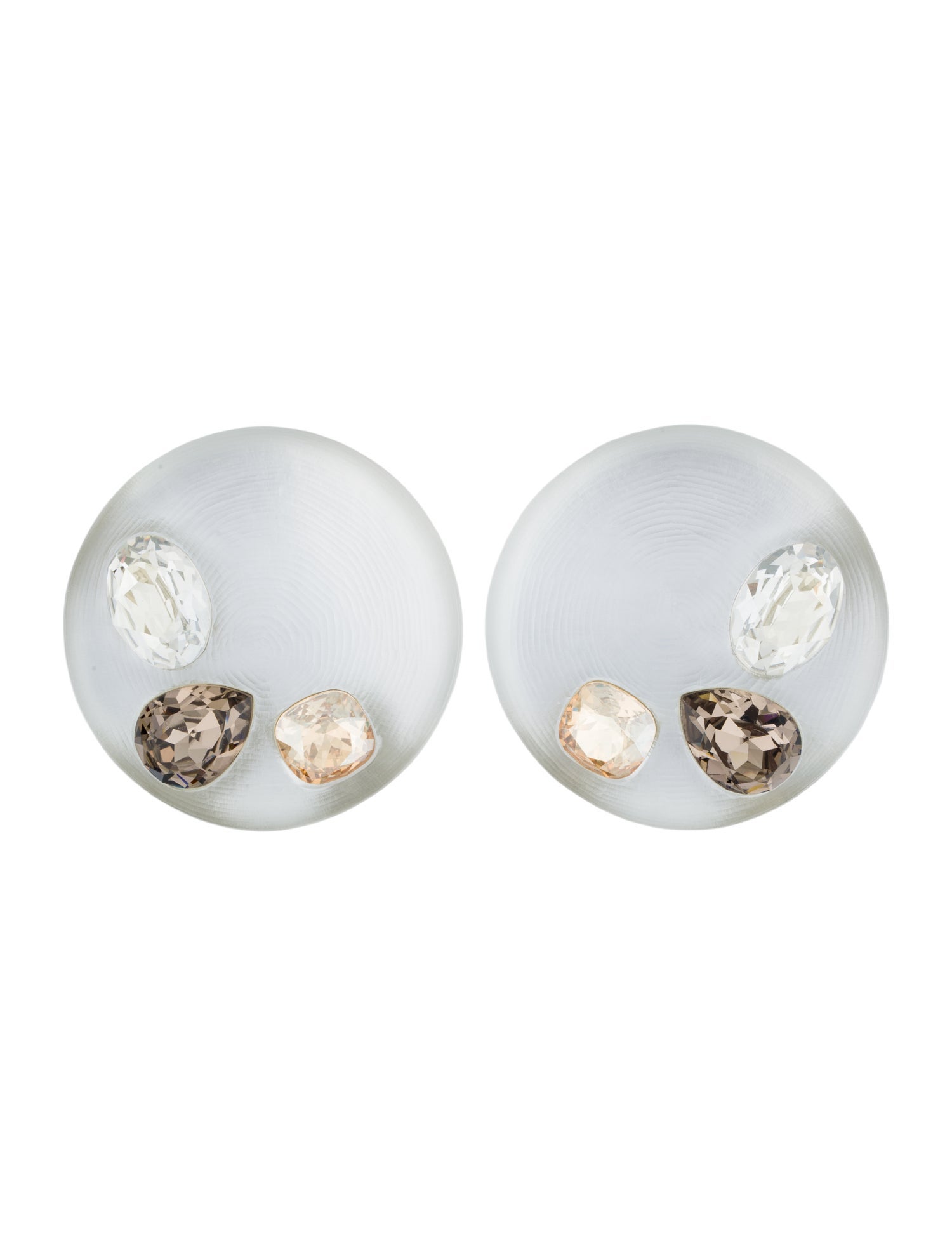 Alexis Bittar Lucite & Crystal Statement Clip-On Earrings