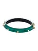 Alexis Bittar Lucite & Crystal Geo Stud Hinged Bangle Bracelet
