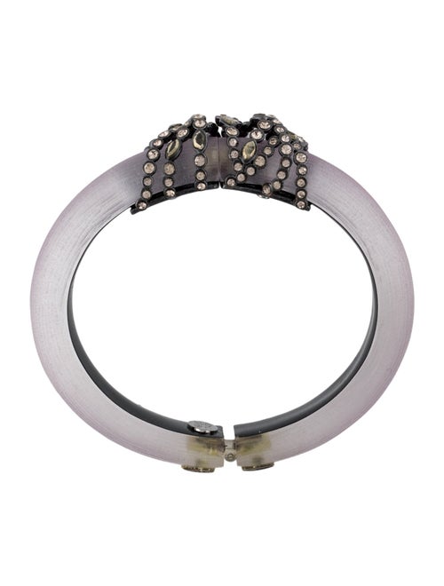 Alexis Bittar Lucite & Crystal Hinged Bangle Bracelet