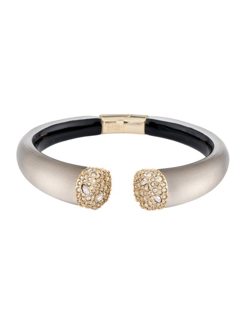 Alexis Bittar Lucite & Crystal End Cap Hinged Cuff