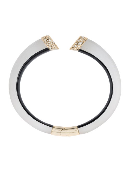 Alexis Bittar Lucite & Crystal End Cap Hinged Cuff
